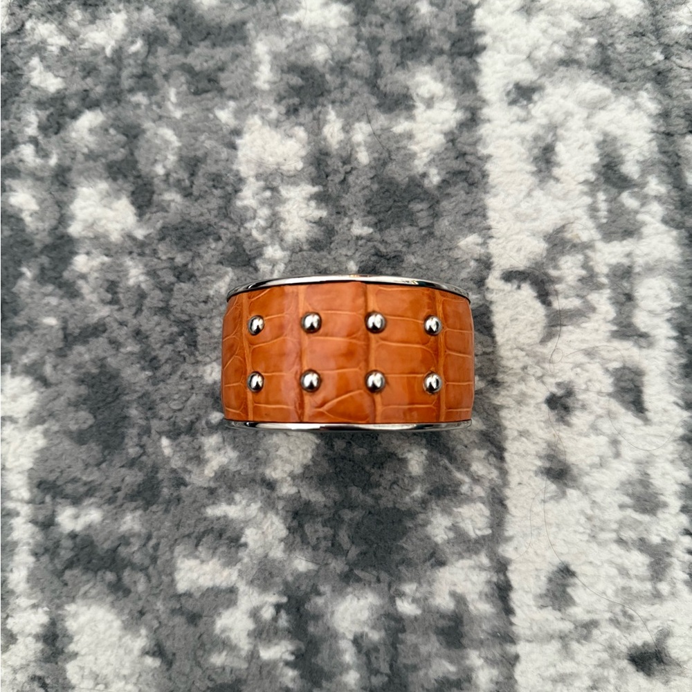 Orange Studded Cuff Bracelet